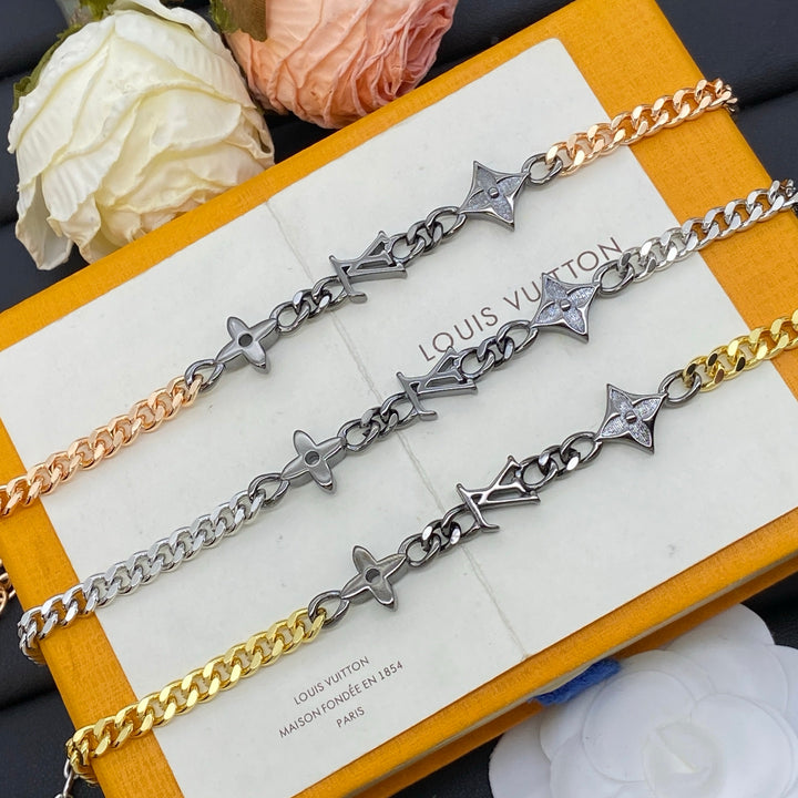 Clover two-tone patchwork bracelet