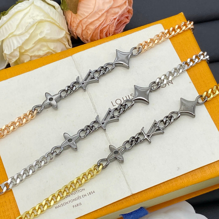 Clover two-tone patchwork bracelet