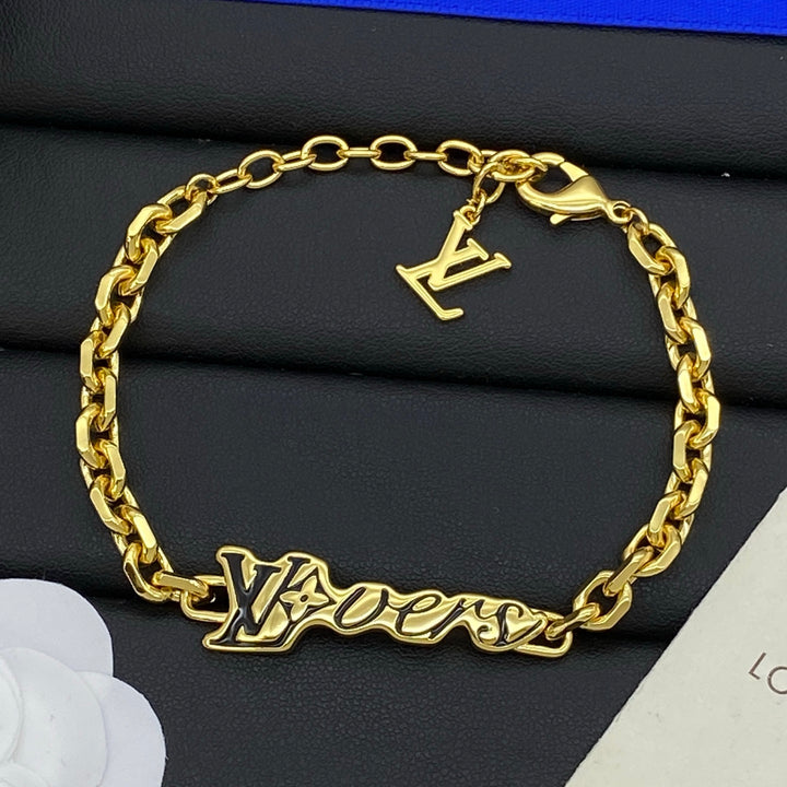 Fashion Alphabet Charm Chain Bracelet