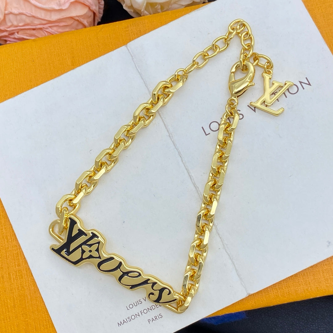 Fashion Alphabet Charm Chain Bracelet