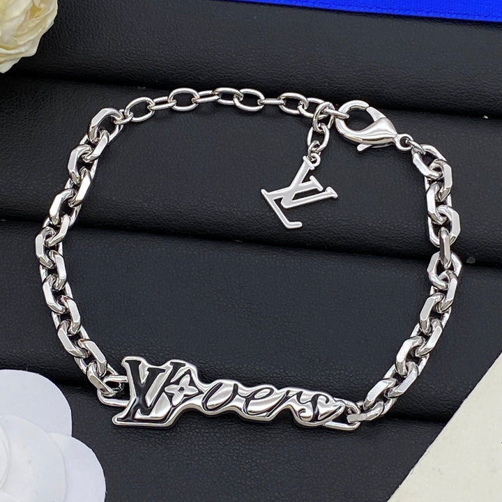 Fashion Alphabet Charm Chain Bracelet