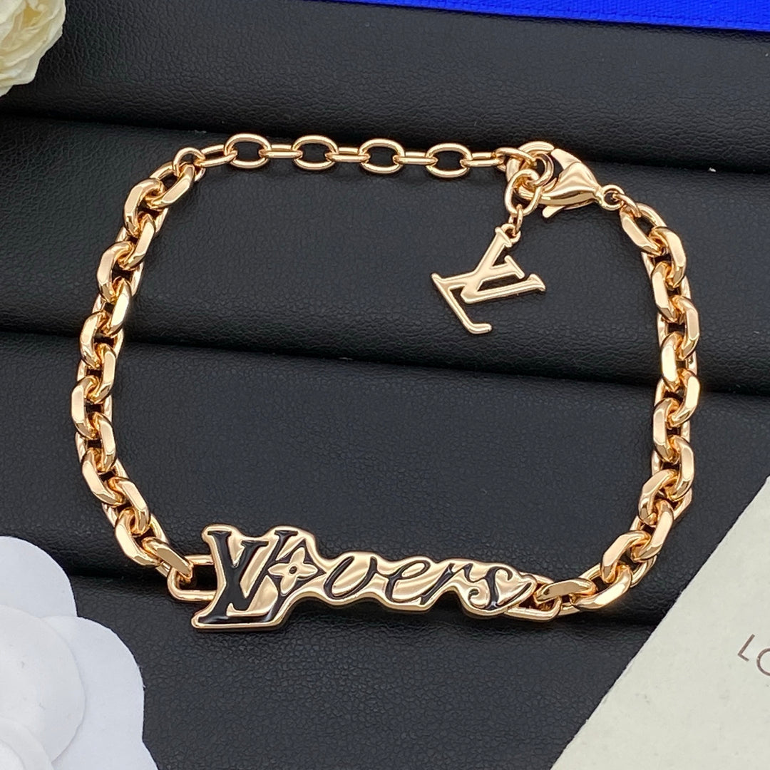 Fashion Alphabet Charm Chain Bracelet