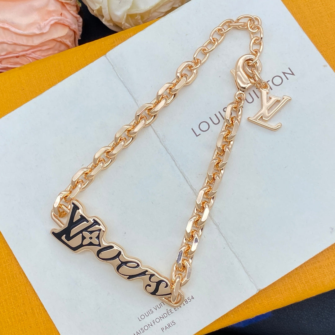 Fashion Alphabet Charm Chain Bracelet