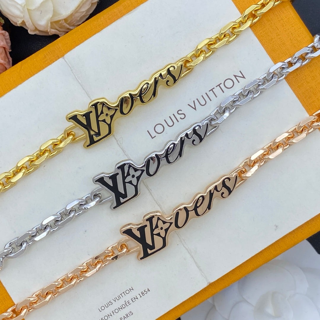Fashion Alphabet Charm Chain Bracelet