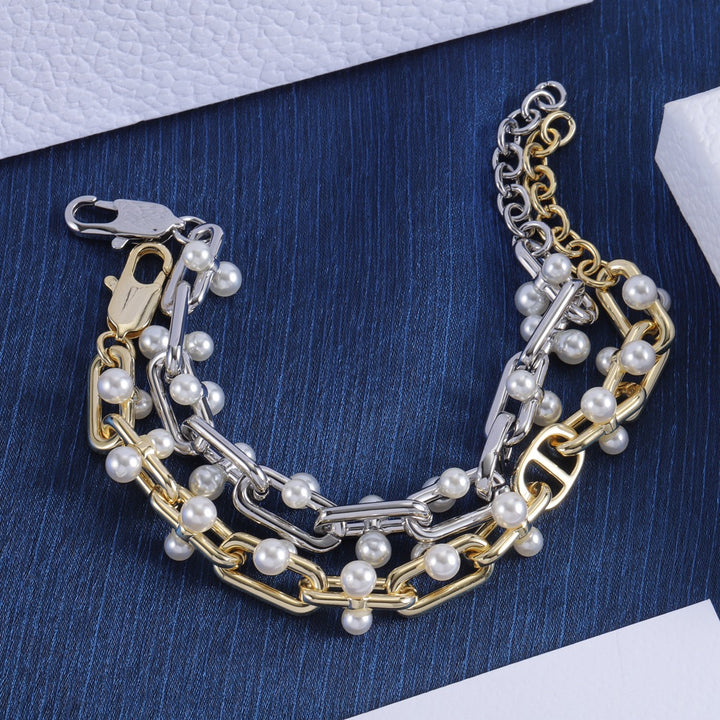 Elegant Pearl Inlay Bracelet