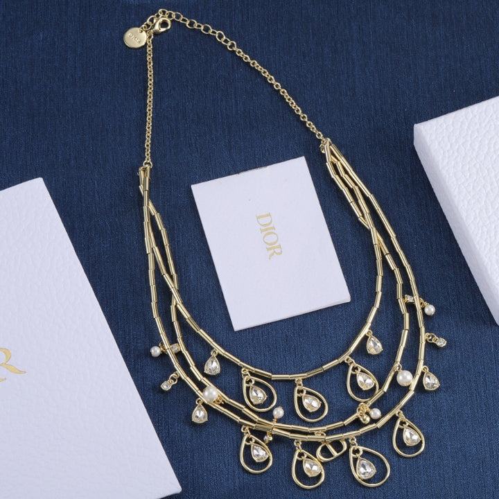 Delicate Water Drops Multi-Layers Necklace