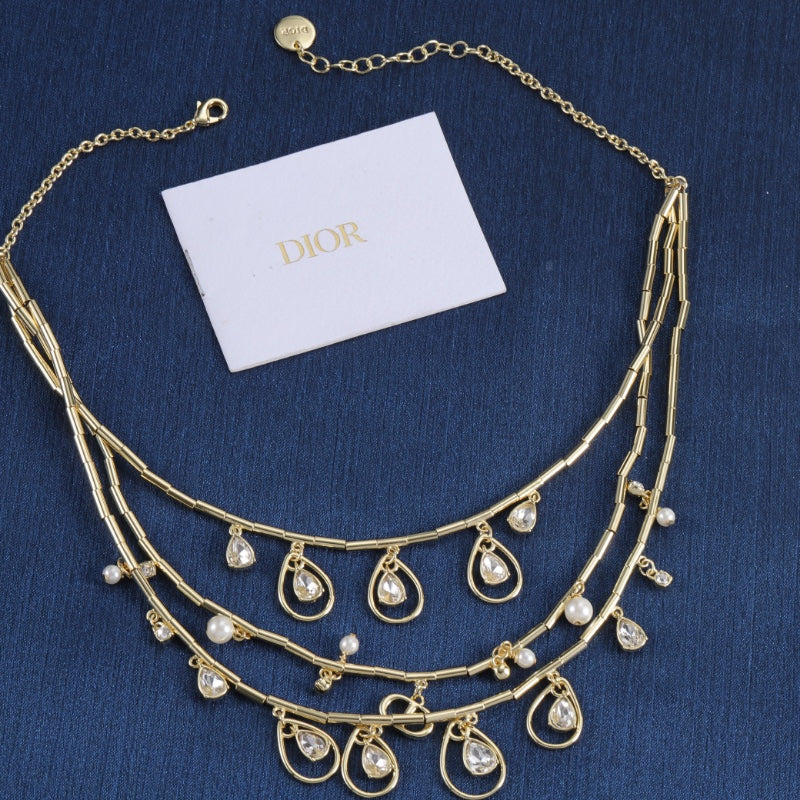 Delicate Water Drops Multi-Layers Necklace