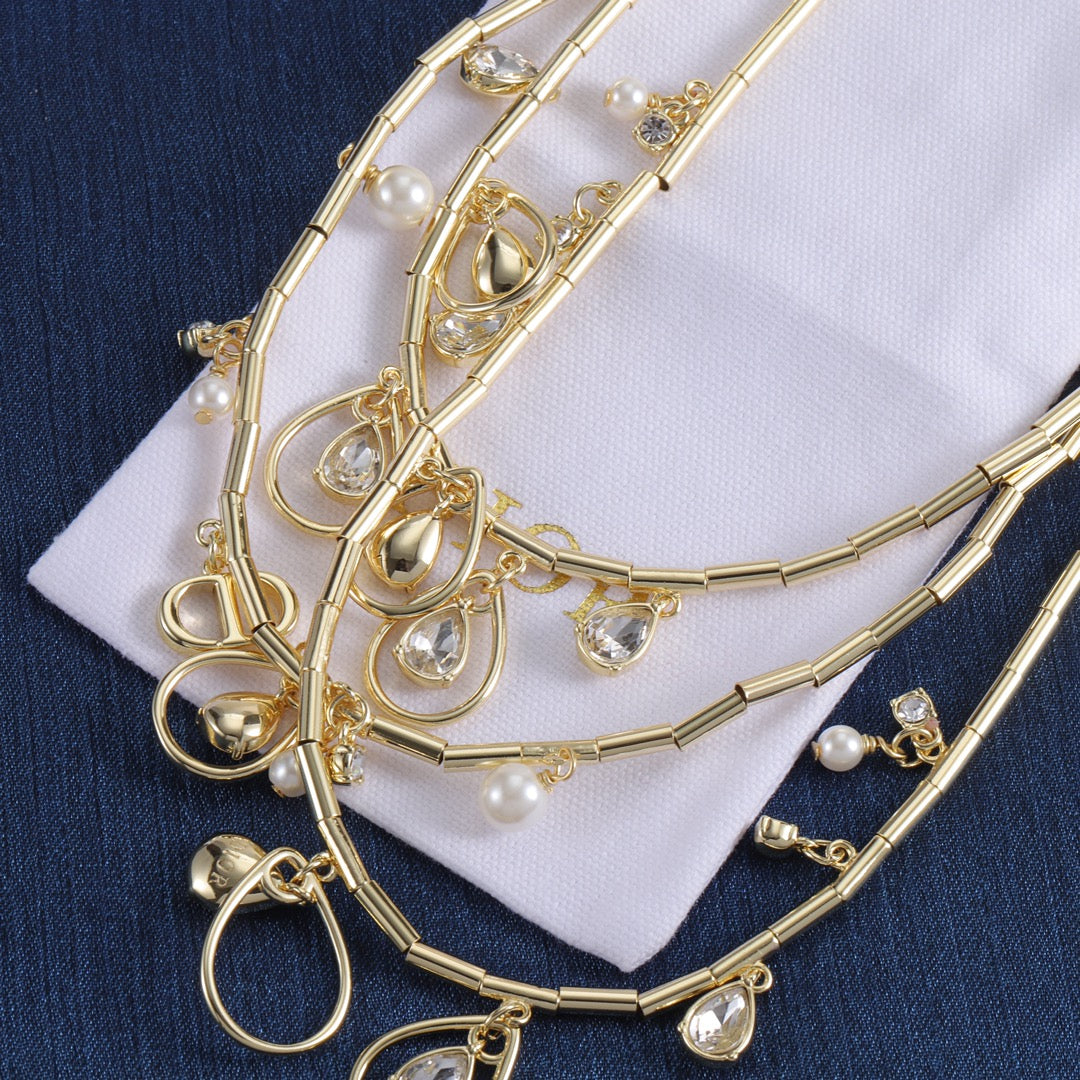 Delicate Water Drops Multi-Layers Necklace