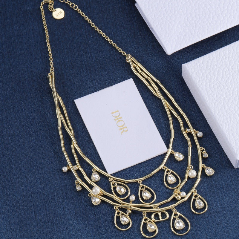 Delicate Water Drops Multi-Layers Necklace