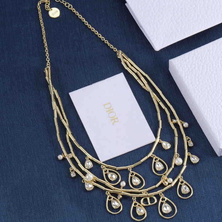 Delicate Water Drops Multi-Layers Necklace