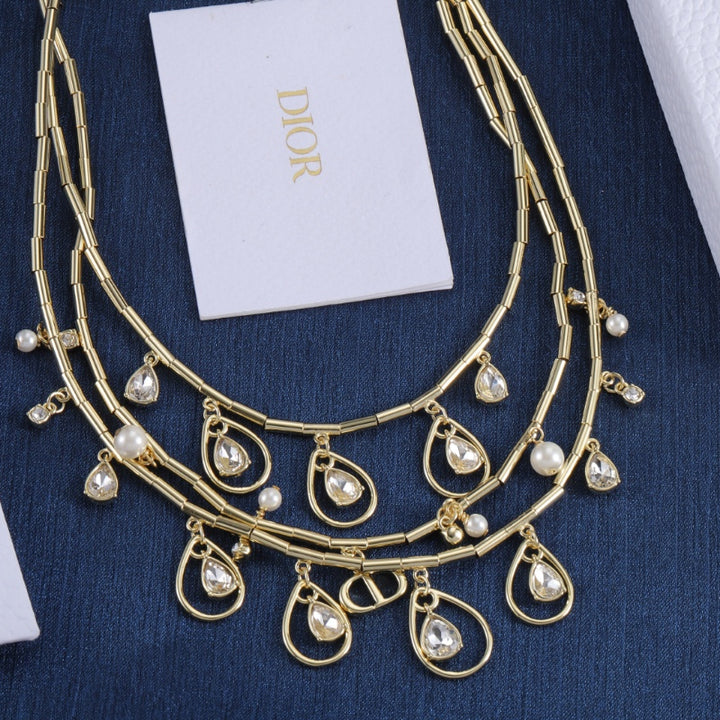 Delicate Water Drops Multi-Layers Necklace