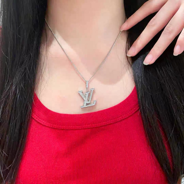 Charming Colorful Treasure Alphabet Pendant Necklace