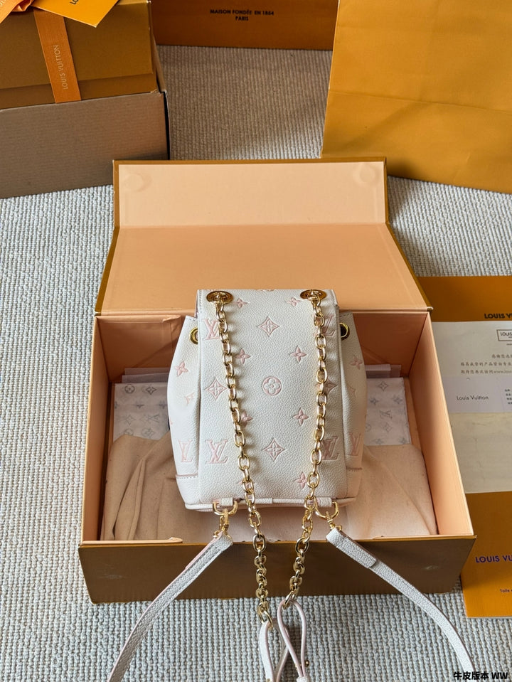 Embossed Chain Mini Bucket Bag