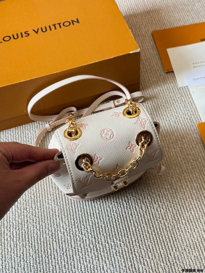 Embossed Chain Mini Bucket Bag