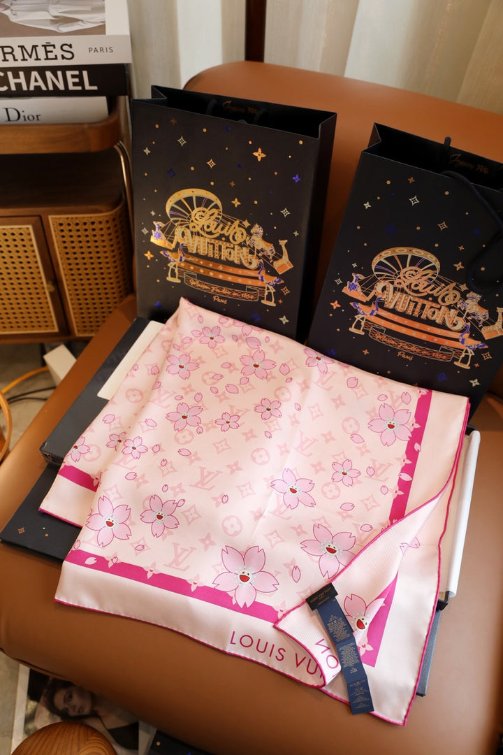 new cherry blossom pink silk scarf