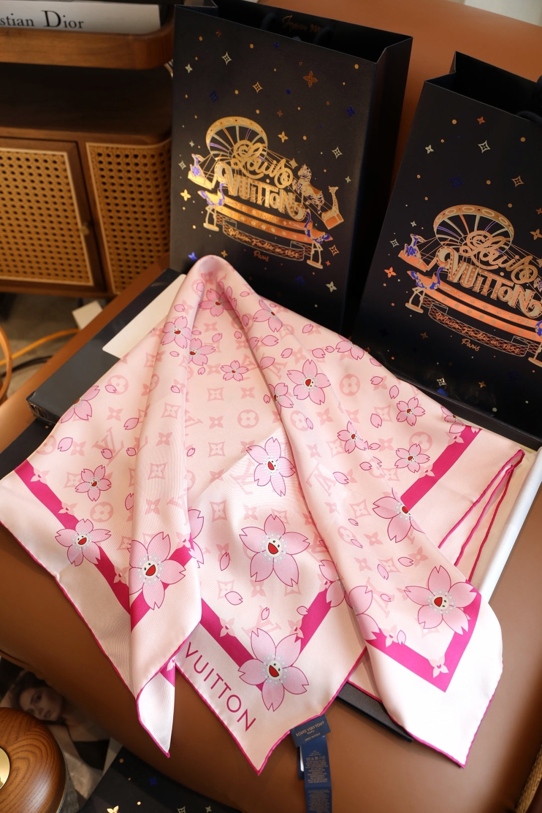 new cherry blossom pink silk scarf