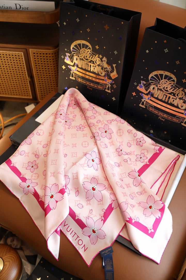 new cherry blossom pink silk scarf