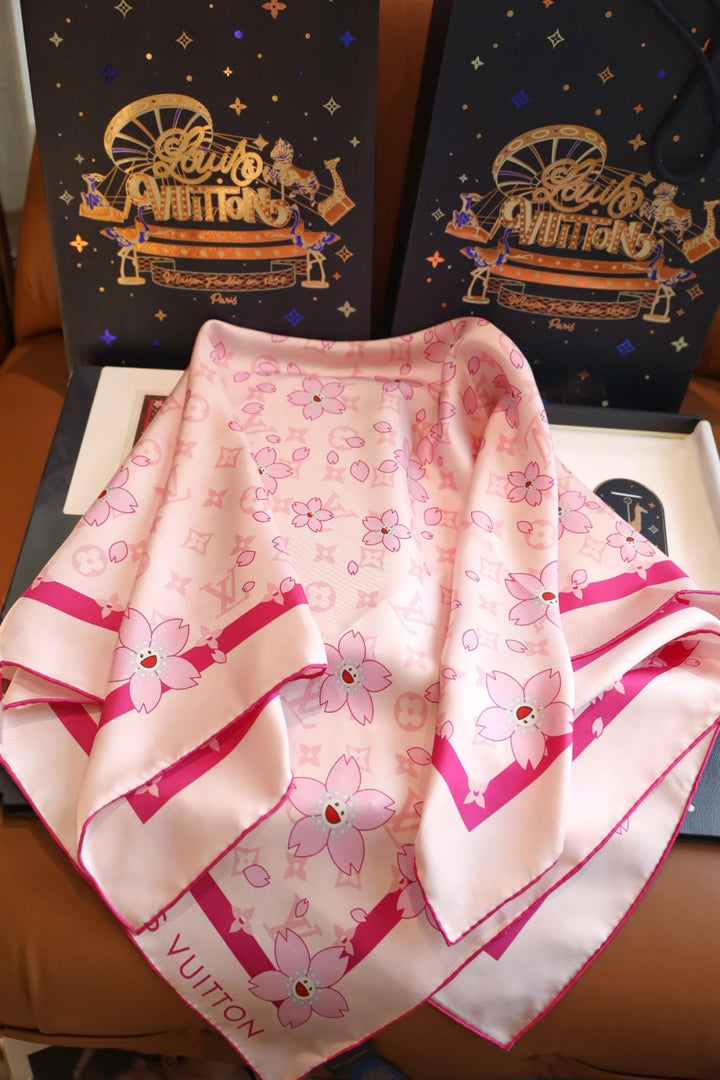 new cherry blossom pink silk scarf