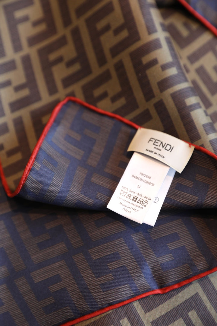 Classic double F printed pattern silk scarf