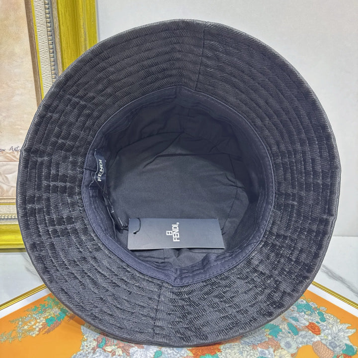 Two-Tone FF Printed Cotton Fisherman's Hat