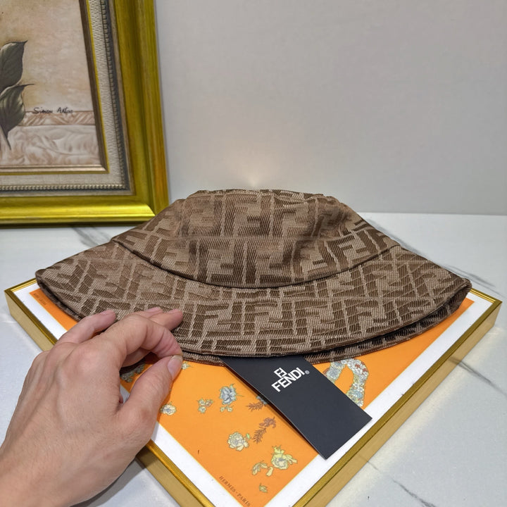 Two-Tone FF Printed Cotton Fisherman's Hat