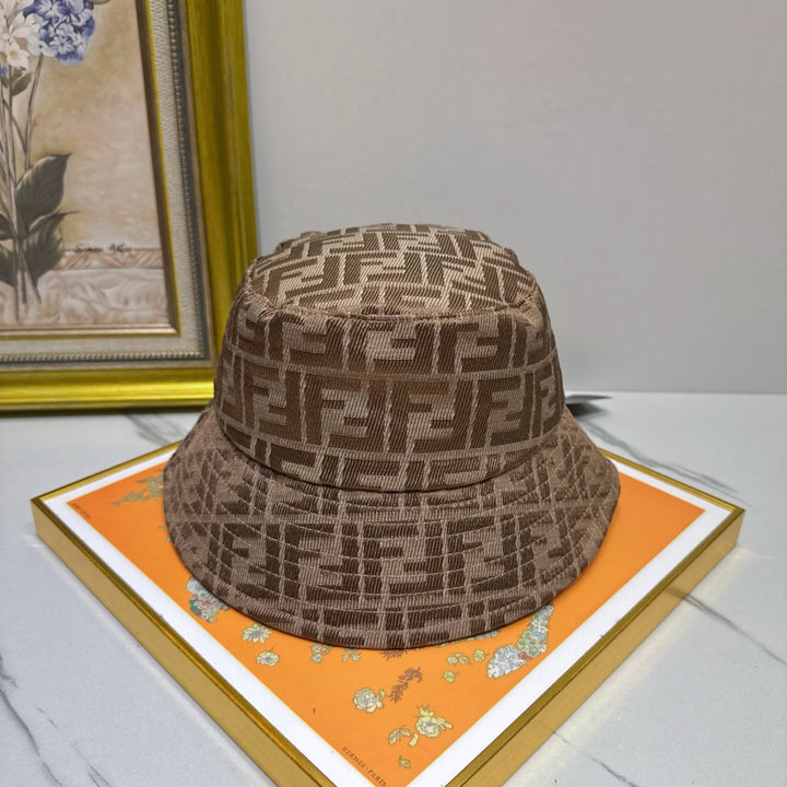 Two-Tone FF Printed Cotton Fisherman's Hat