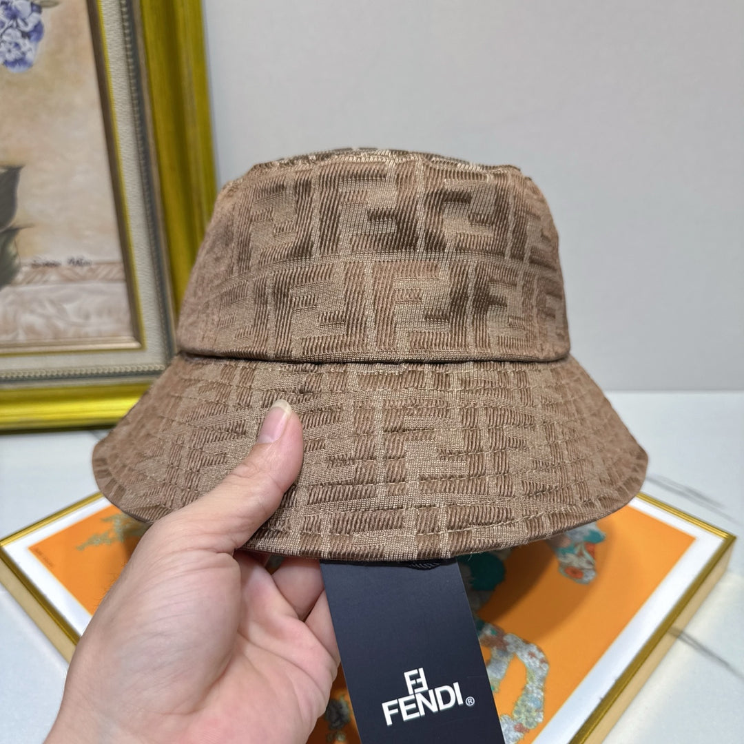 Two-Tone FF Printed Cotton Fisherman's Hat