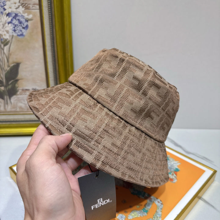 Two-Tone FF Printed Cotton Fisherman's Hat
