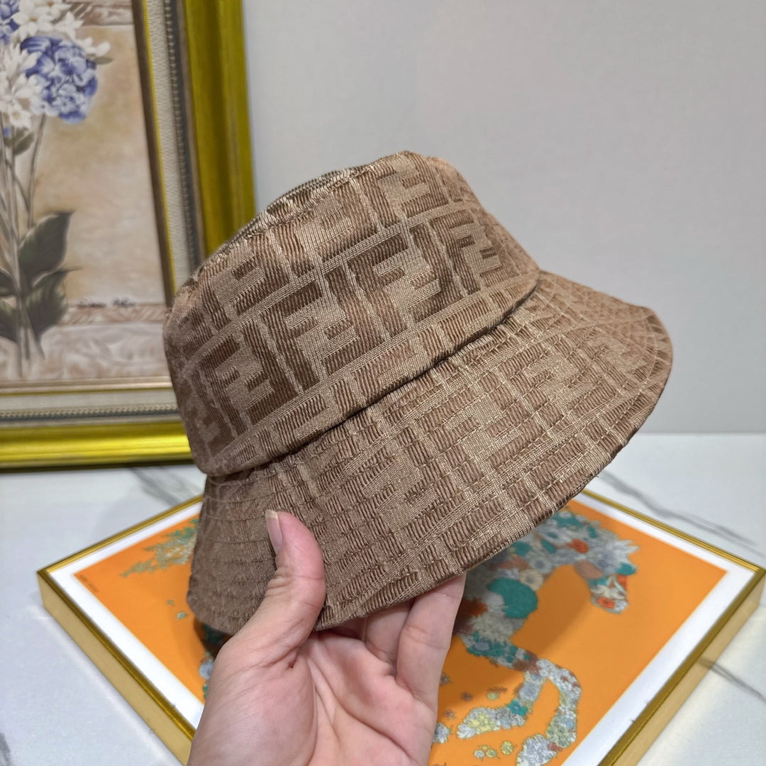 Two-Tone FF Printed Cotton Fisherman's Hat