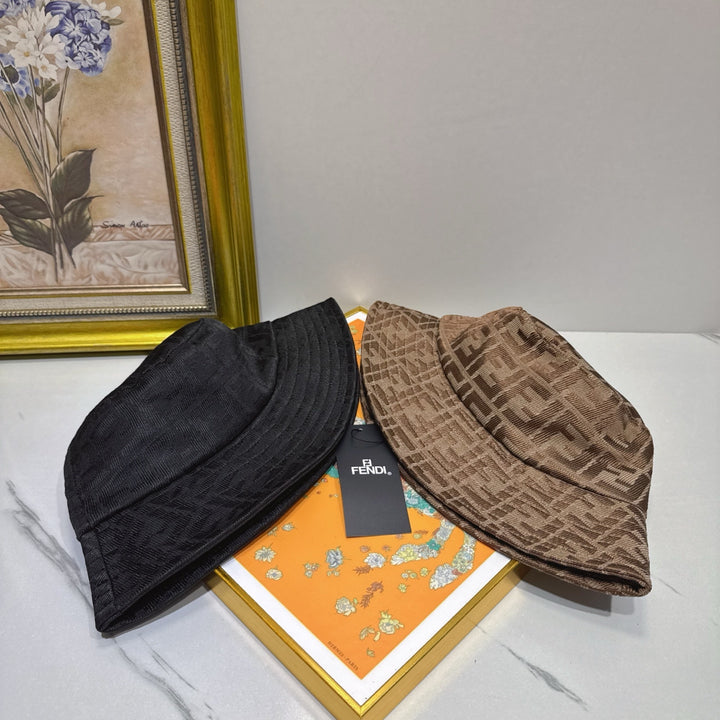 Two-Tone FF Printed Cotton Fisherman's Hat