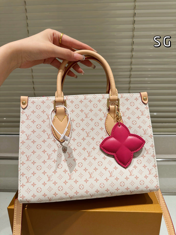 Classic Printed Two Color Matching Tote Bag