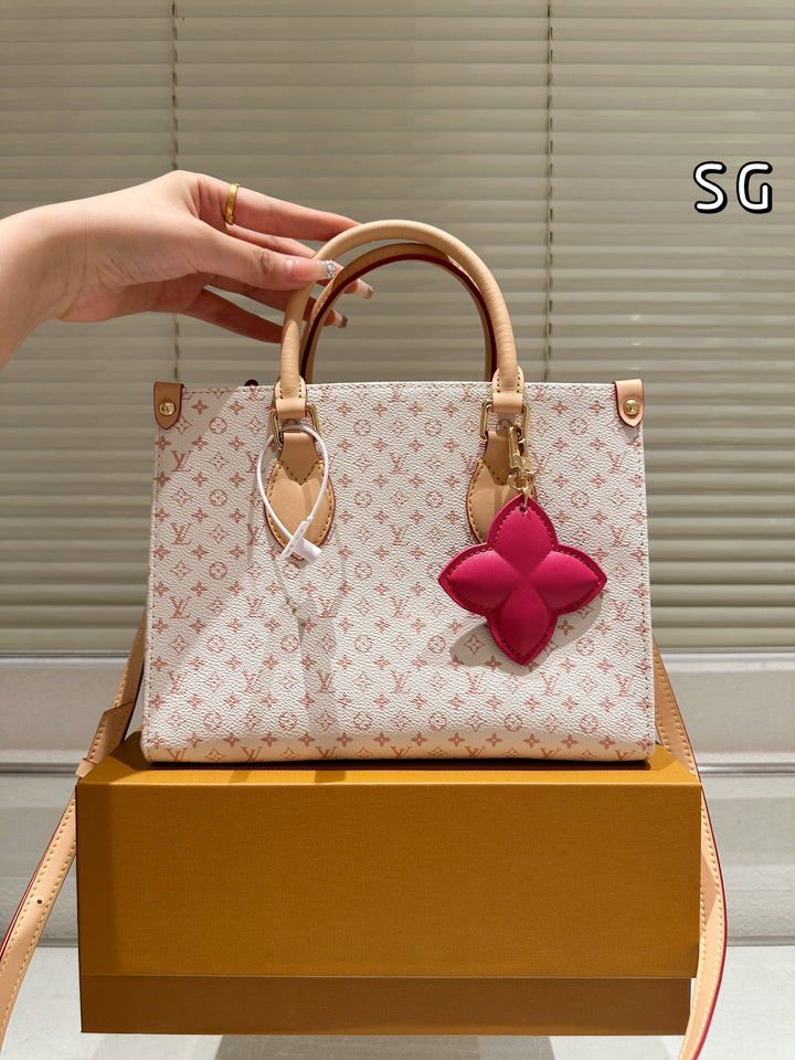 Classic Printed Two Color Matching Tote Bag