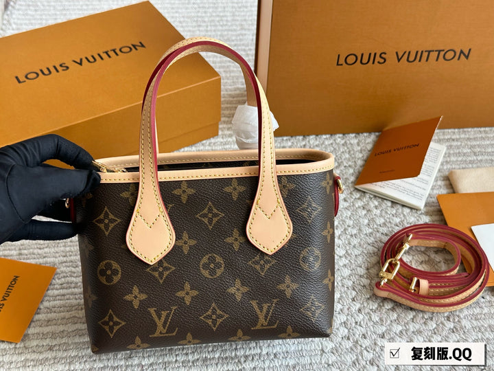 Mini Two-Tone Printed Tote Bag