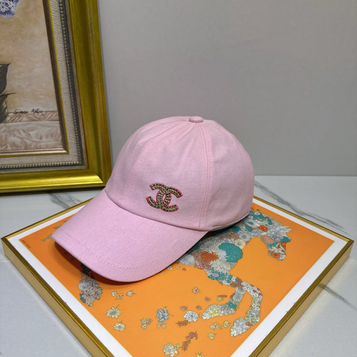 New Rhinestone Logo Duck Tongue Cap