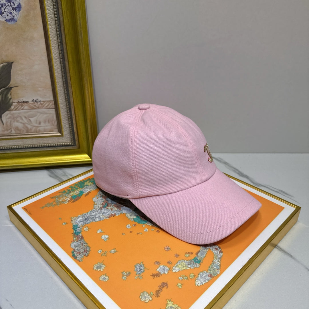 New Rhinestone Logo Duck Tongue Cap