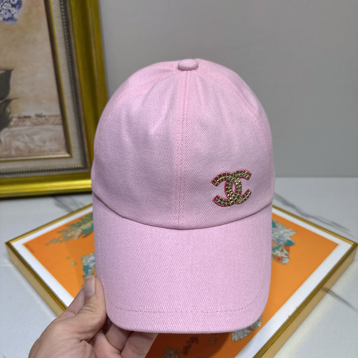 New Rhinestone Logo Duck Tongue Cap