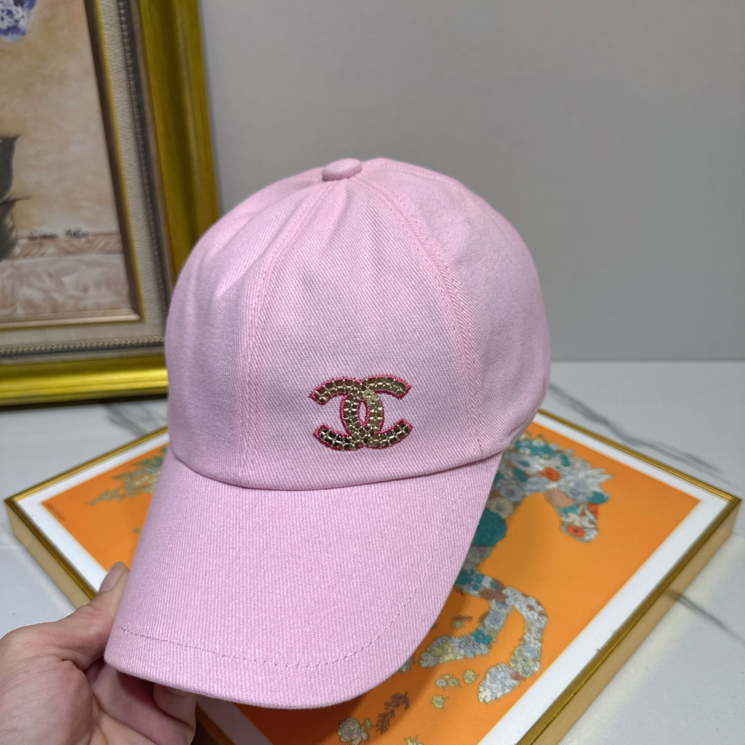 New Rhinestone Logo Duck Tongue Cap