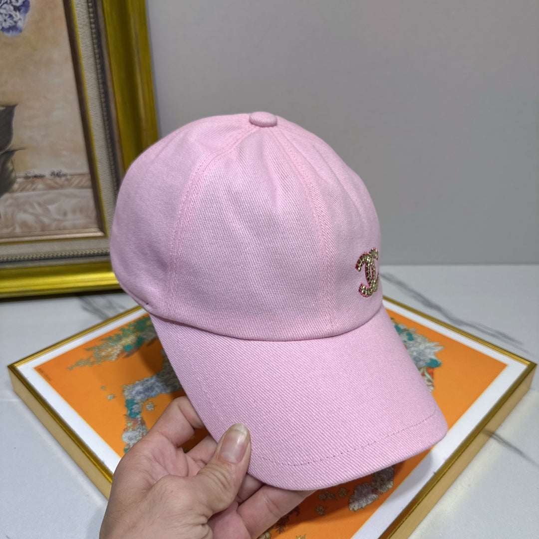 New Rhinestone Logo Duck Tongue Cap