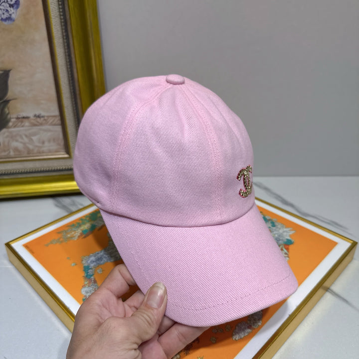 New Rhinestone Logo Duck Tongue Cap