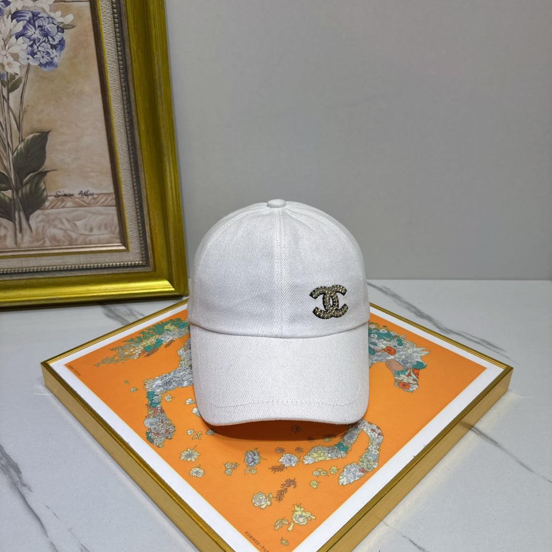 New Rhinestone Logo Duck Tongue Cap