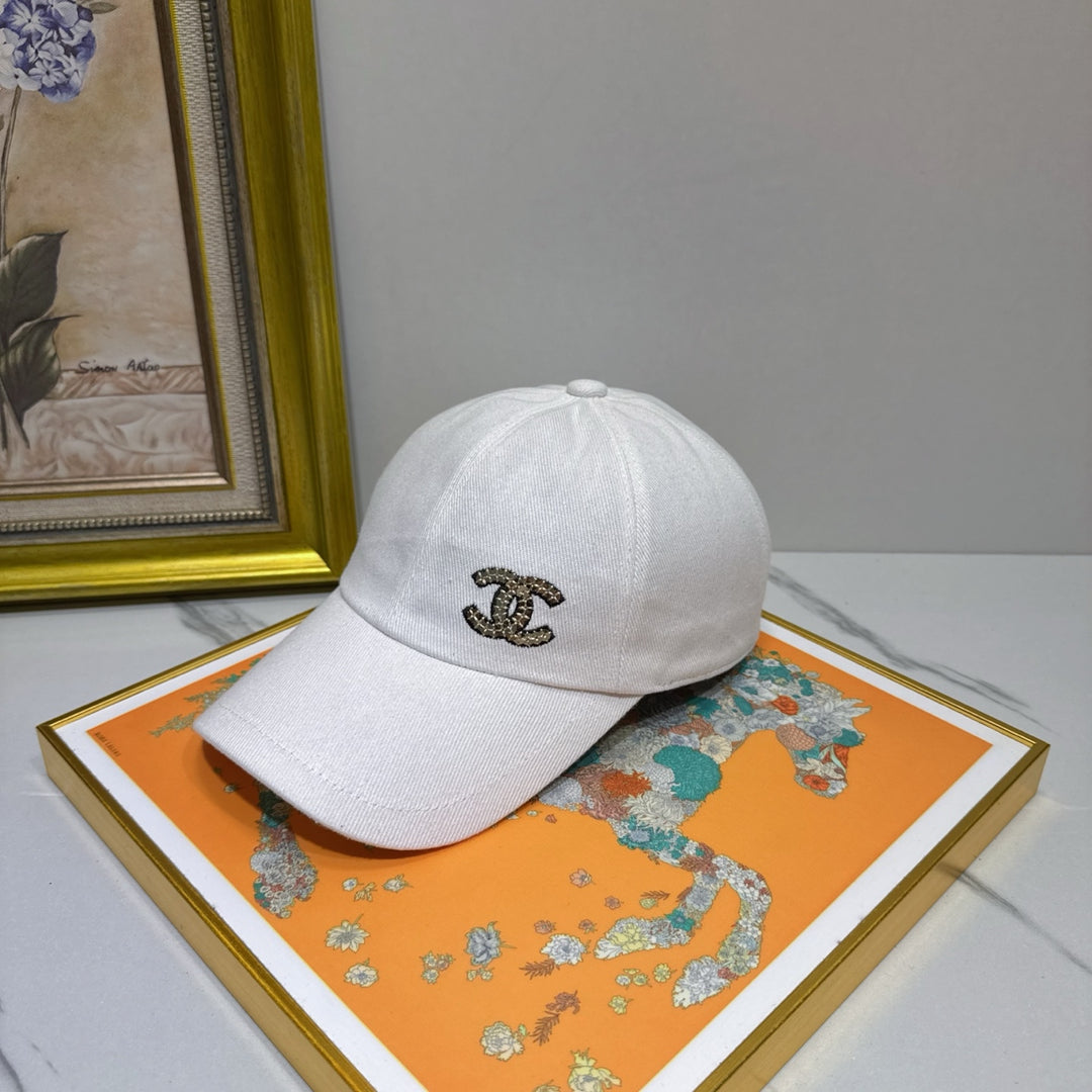 New Rhinestone Logo Duck Tongue Cap