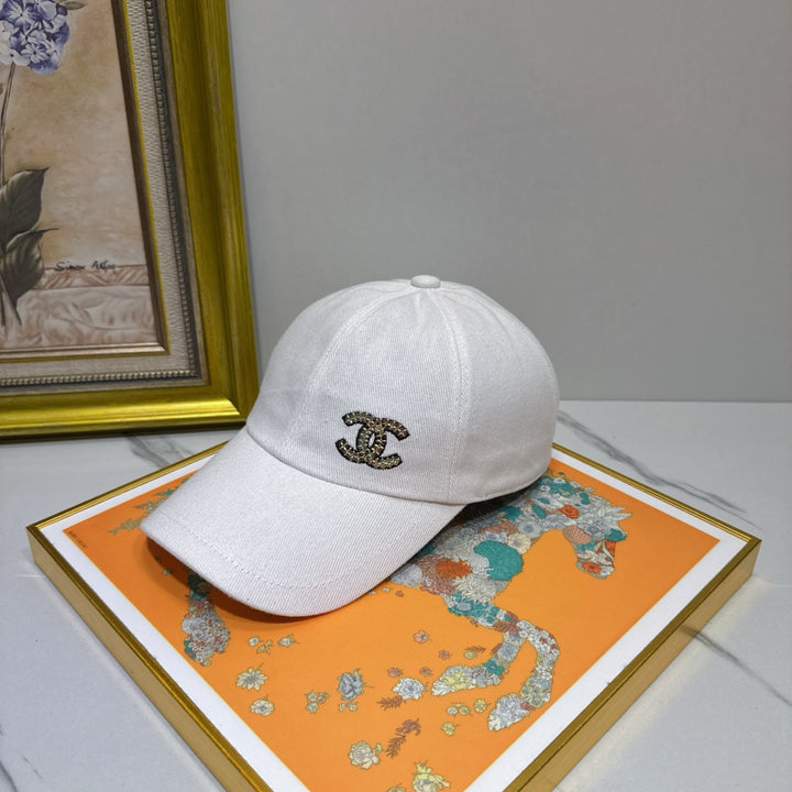 New Rhinestone Logo Duck Tongue Cap