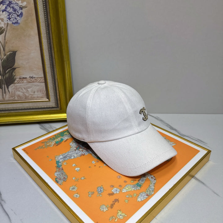 New Rhinestone Logo Duck Tongue Cap