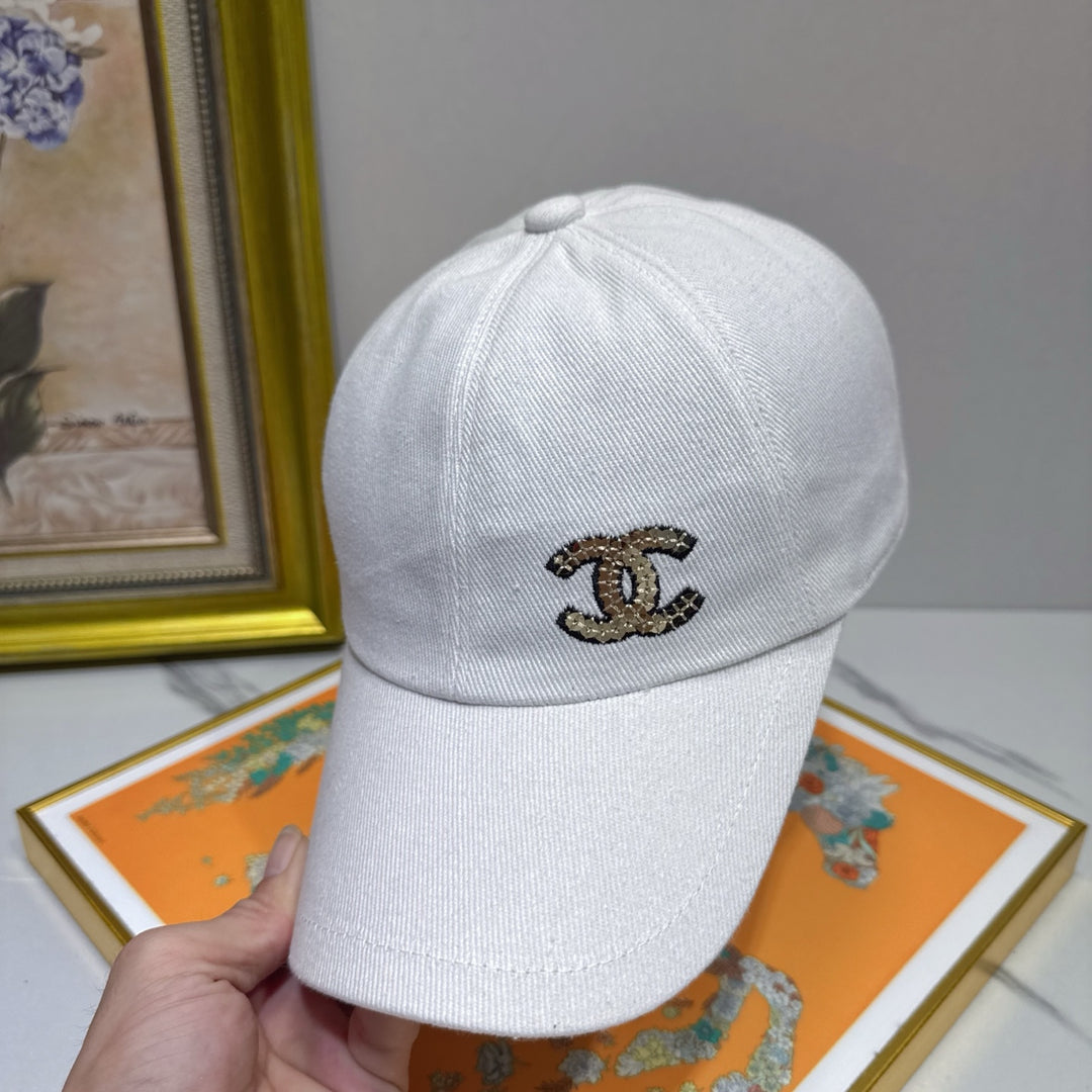 New Rhinestone Logo Duck Tongue Cap