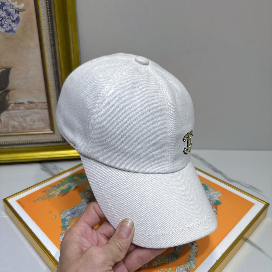 New Rhinestone Logo Duck Tongue Cap