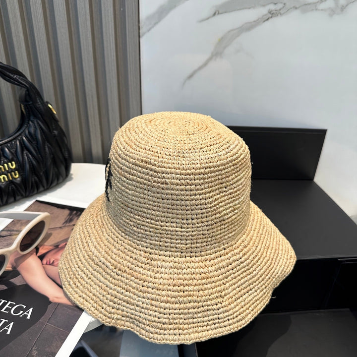 New Straw Embroidered Fisherman's Hat