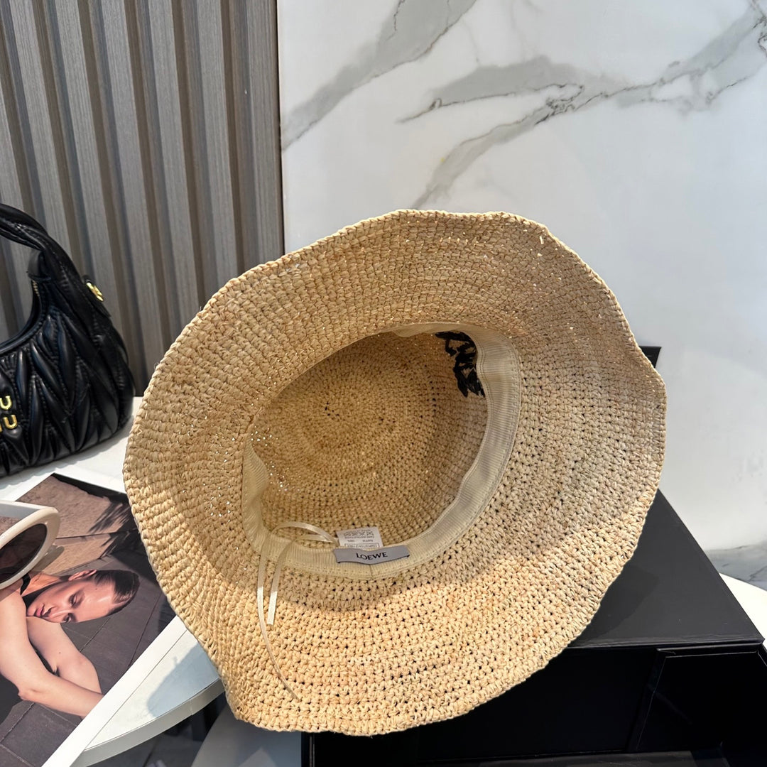 New Straw Embroidered Fisherman's Hat