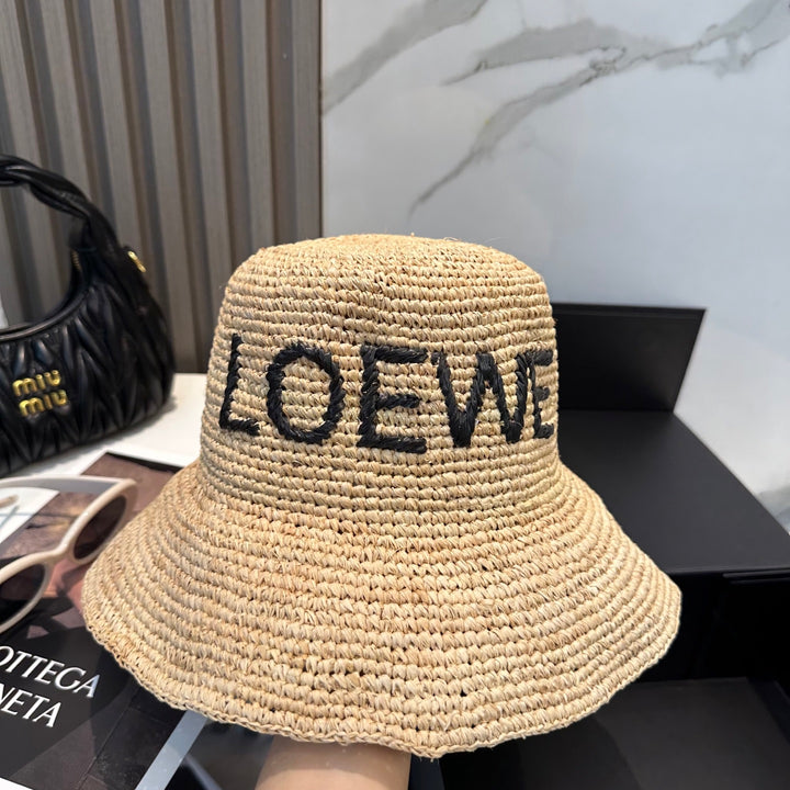 New Straw Embroidered Fisherman's Hat