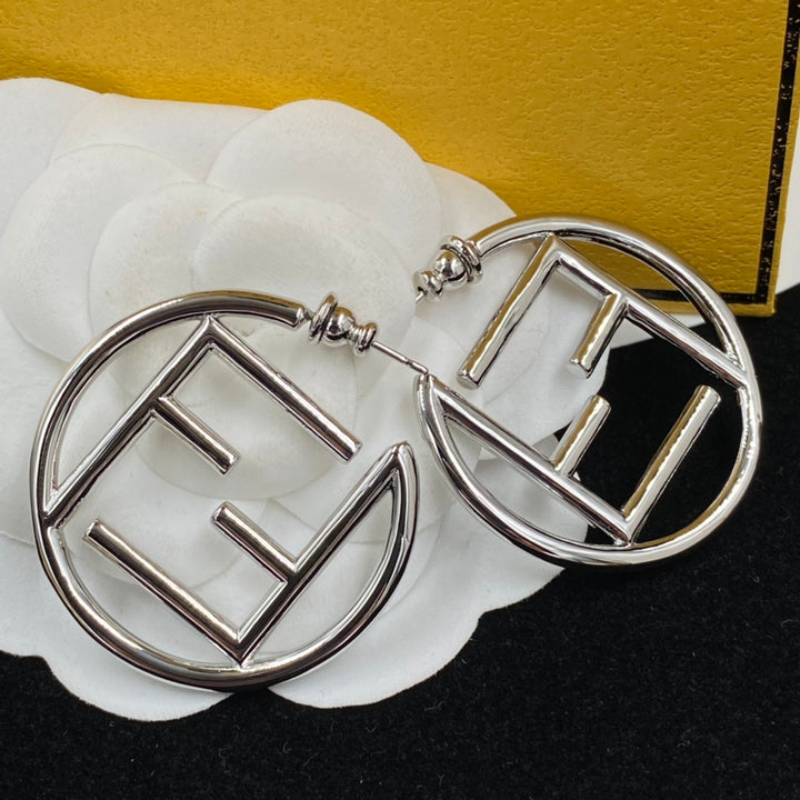 chic round letter earrings