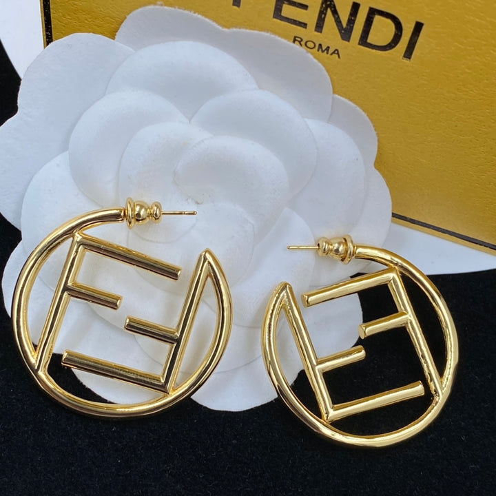 chic round letter earrings